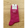 Chaussettes - Crazy bitch - paillettes fucshia - 36/40