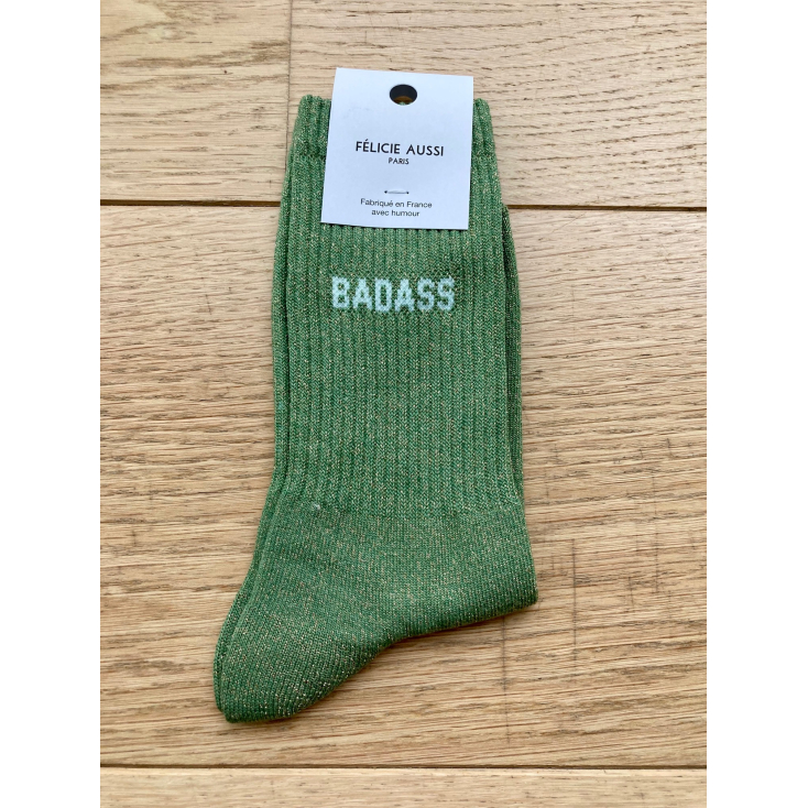 Chaussettes - Badass - vert paillettes - 36/40