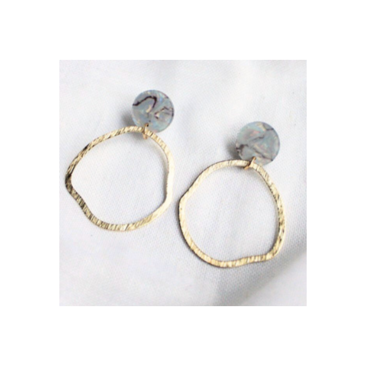 Boucles d'oreilles Britt gris- E056