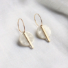 Boucles d'oreilles Lore acetate blanche et laiton doré - E053