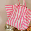 Sac Elisa imprimé rayures - Rose fluo