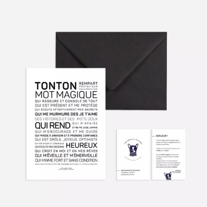 Carte postale avec enveloppe - Tonton