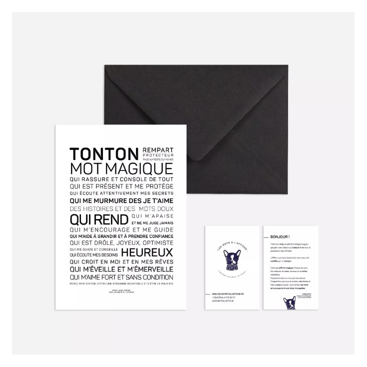 Carte postale avec enveloppe - Tonton