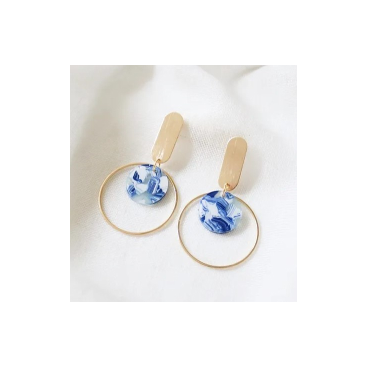 Boucles d'oreilles Milou bleu - D001