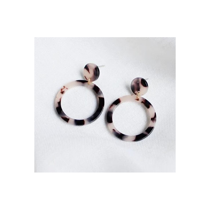 Boucles d'oreilles Juliette acetate grise - C073