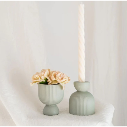Bougeoir / vase en céramique Lus - Vert