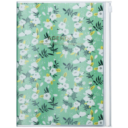 Agenda Flower Pattern A6 2024-2025 - Green