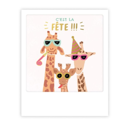 Mini carte postale - giraffe party - MP0792FR