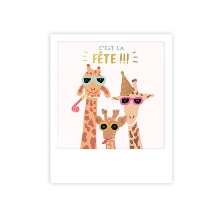 Mini carte postale - giraffe party - MP0792FR