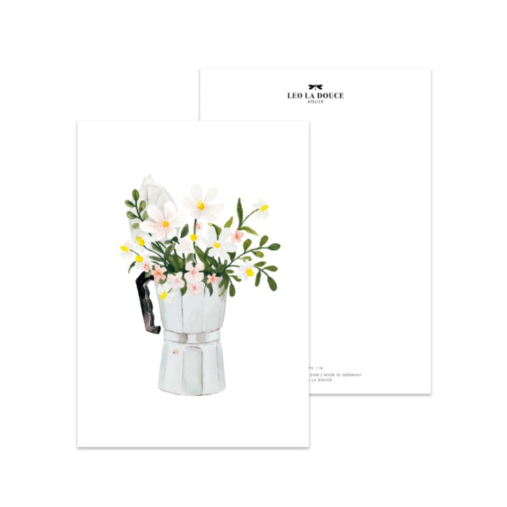 Postcard White espresso bouquet - 090