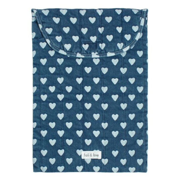 Housse d'ordinateur - Denim heart