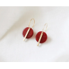 Boucles d'oreilles Lore acetate bordeaux et laiton doré - D049