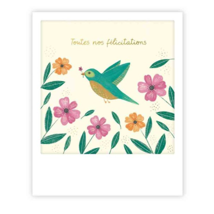 Mini carte postale - Felicitations bird - MP0854FR