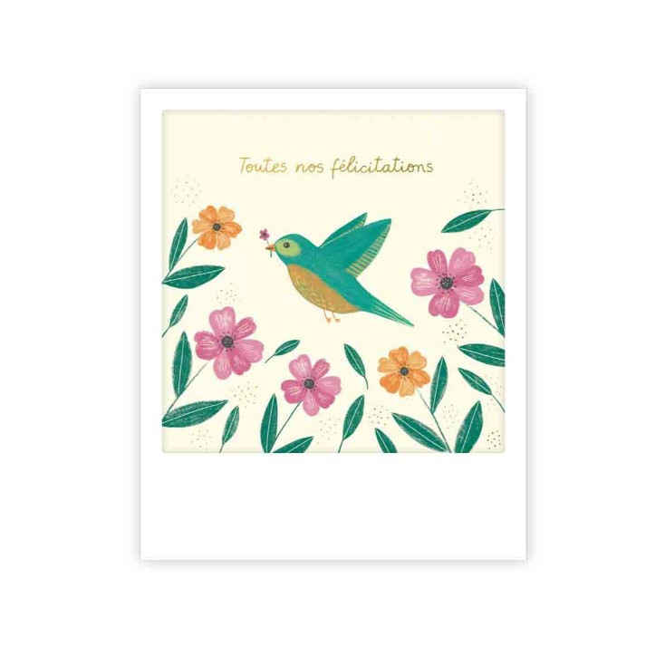 Mini carte postale - Felicitations bird - MP0854FR