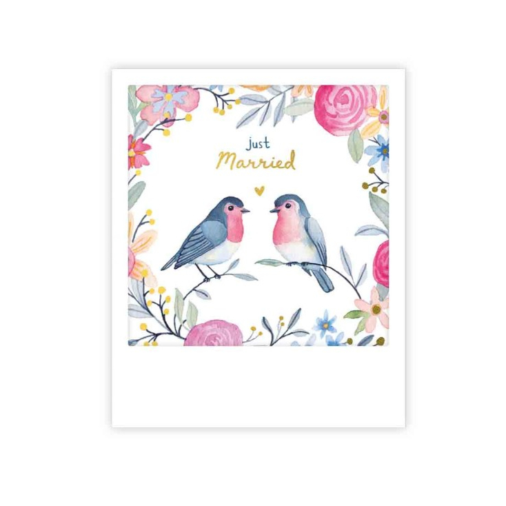 Mini carte postale - Just married lovebirds - MP0830EN