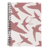 Carnet à spirales - A5 - Birds - Glittery pink