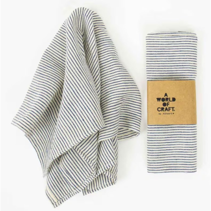 Serviette en tissus - Stripe - offwhite/blue