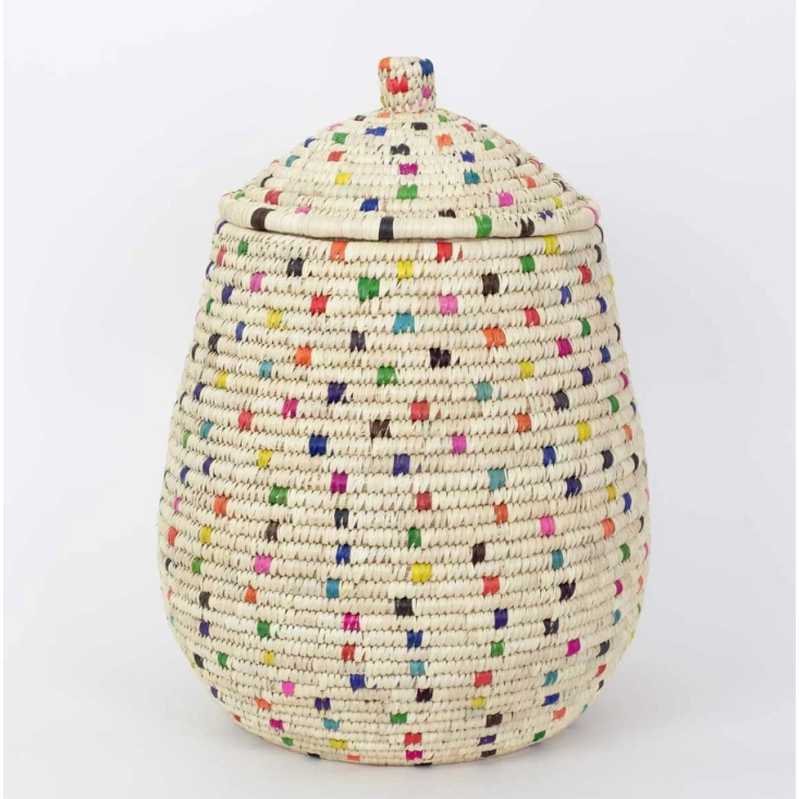 Palm Egg Basket - Dotted - Multi