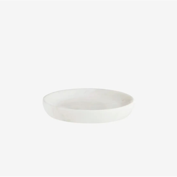 Plateau rond en marbre - blanc - KT27525