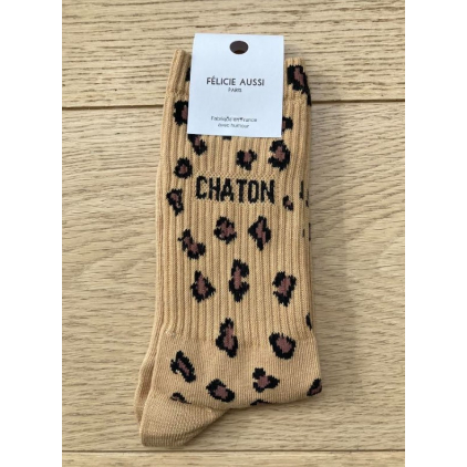 Chaussettes - Chaton - léopard sable - 36/40