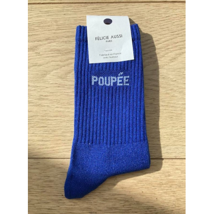 Chaussettes - Poulette - bleu paillettes 36/40