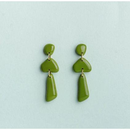 Boucles d'oreilles - Luna - Olive