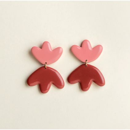 Boucles d'oreilles - Frances - Pink/Red