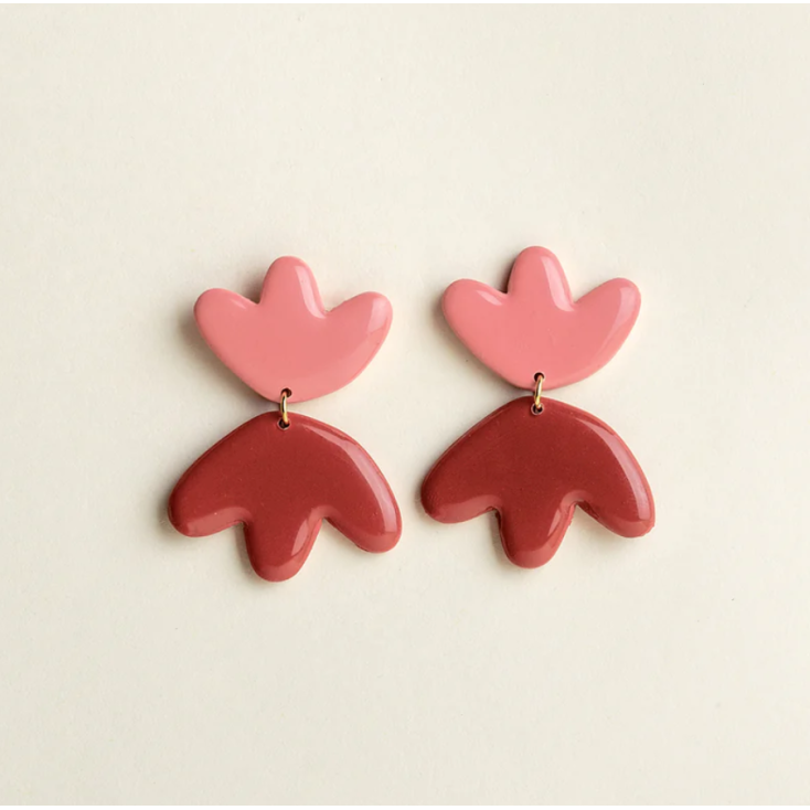 Boucles d'oreilles - Frances - Pink/Red