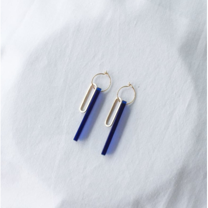 Boucles d'oreilles - allure - 12 - bleu roi