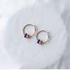 Boucles d'oreilles - allure - 14 - rose et bleu