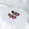 Boucles d'oreilles - glance - 10 - vert et mauve