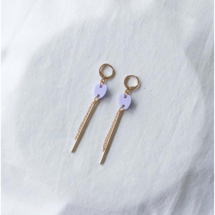 Boucles d'oreilles - glance - 11 - vert et mauve