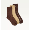 Pack de 3 chaussettes - Petit coeur marron doré