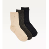 Pack de 3 chaussettes - Côtelé doré marron noir