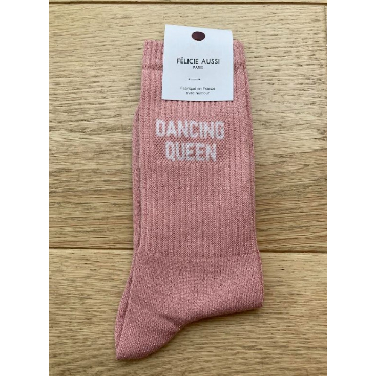 Chaussettes - Dancing queen - paillettes rose - 36/40