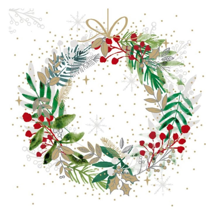 Serviettes en papier - Festive Wreath - 3334198