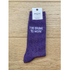 Chaussettes - Too drunk to work - violet paillettes - 36/40