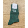 Chaussettes - Queen Bitch - paillettes aventurine - 36/40