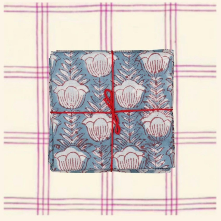 Serviette de table en tissu - Campanule - Ciel