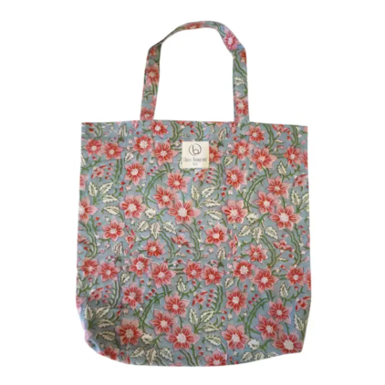 Tote bag en coton - imprimé fleuri N°70