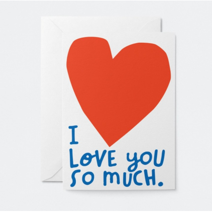 Carte avec enveloppe - I love you so much - Blanc