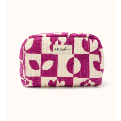 Petite trousse Gaya - Damier - Fucshia